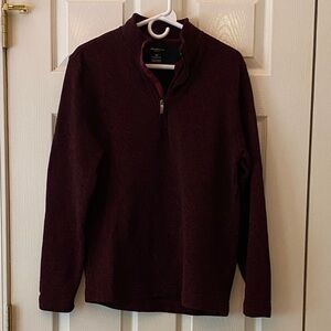Van Heusen Men's Dark Red Zip-Up Sweater